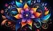 © Wizzi - Colorful floral Mandala illustration with colorful lines, Mexican Folklore, banner for Flores the mayo (flowers of may) or Hispanic american heritage month. created with generative ai