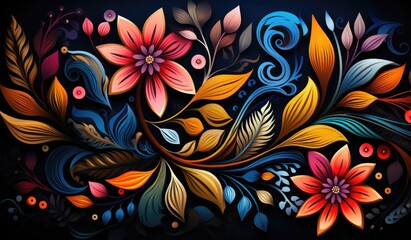 decoration day. colorful floral mandala illustration with colorful lines, mexican folklore, banner f