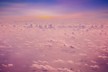 Wall Mural - abstract clouds background and texture, clouds and sky from airplane window view,