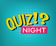 © Master Design - Quiz in comic pop art style. Quiz brainy game word. Quiz night on speech bubble.