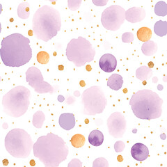 Wall Mural - Purple dots pattern watercolor in watercolor style on black background.