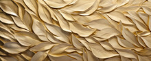 A Luxurious Texture Of Leaves That Looks Like It Was Carved Out Of Precious Metals.