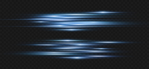 Wall Mural - vector illustration in blue color. set of light effects. glare and flash. bright beams of light. glo