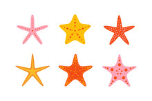 Cute Illustration Of Starfish For Summer Design. Starfish Design Element Isolated On White Background.