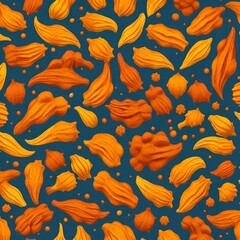 Poster - seamless pattern with autumn leaves ai generative