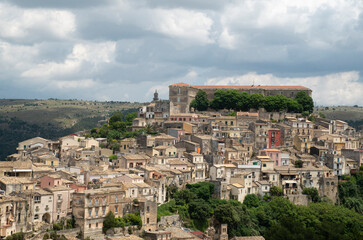 Panorama of baroque city Ragusa Ibla, Sicilia, Italy