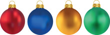 Multicolored Christmas Balls On A Transparent Background