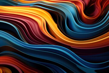 Aufkleber - Abstraction In the style of wavy lines and organic shapes. AI generated
