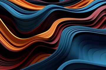 Aufkleber - Abstraction In the style of wavy lines and organic shapes. AI generated