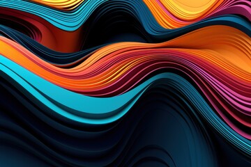 Aufkleber - Abstraction In the style of wavy lines and organic shapes. AI generated