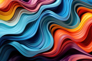 Aufkleber - Abstraction In the style of wavy lines and organic shapes. AI generated