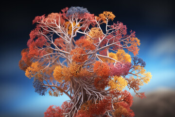 Aufkleber - A medical illustration showing the bronchial tree superimposed on the human torso, providing a visual representation  Generative AI technology.