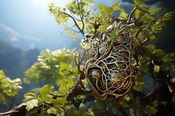 Aufkleber - A bronchial tree model used for educational purposes, demonstrating the branching pattern and allowing for hands-on learning.  Generative AI technology.