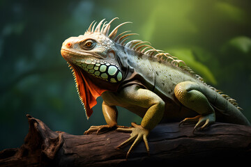 Canvas Print - Iguana lizard in nature