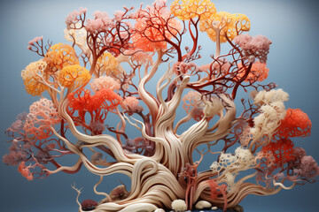 Aufkleber -  healthy bronchial tree specimen, showcasing its intricate structure and branching pattern. Generative AI technology.