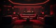 © AkimD - AI Generated. AI Generative. Red indoor interior night club vip luxury design decoration. Part drink bar restaurant night club night lifestyle.Graphic Art