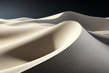 Aufkleber - sand dunes, emphasizing the contrast between light and shadow, and the undulating forms of the desert.  Generative AI technology.
