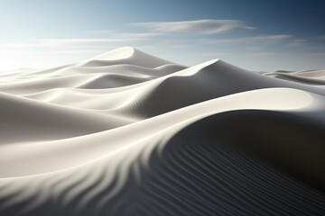 Aufkleber - sand dunes, emphasizing the contrast between light and shadow, and the undulating forms of the desert.  Generative AI technology.