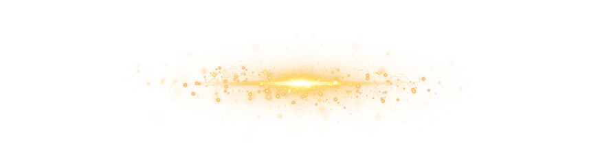 Wall Mural - Yellow horizontal lens flares. Laser beams, horizontal light rays. Beautiful light flares. Glowing streaks on transparent background. Png.