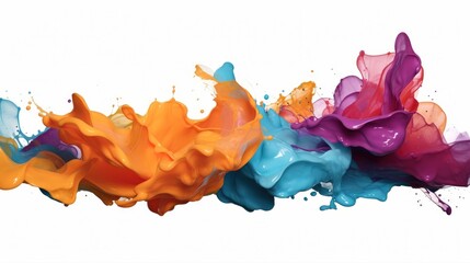 Aufkleber - Splash of paint, Abstract background, Colorful acrylic paint splashing isolated on white background.