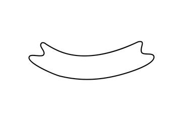 Wall Mural - Black monoline ribbon. Line banner icon, Web design element. Hand drawn vector illustration. Place for your text for business, greeting card and holidays copy space