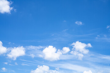 Wall Mural - beautiful blue sky and white cumulus clouds abstract background. cloudscape background. blue sky and