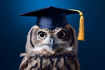 Wall Mural - Owl in graduation hat