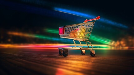 Shopping cart for cyber Monday and black Friday, Generative ai