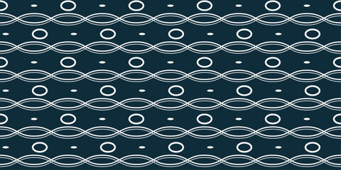 Leinwandbilder - Blue pattern of lace and ovals. For print and decoration, textiles, wallpapers, surfaces. Seamless vector pattern.