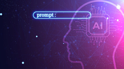 futuristic ai prompt illustration. high-tech background concept. ready to use command prompt box