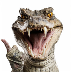 Canvas Print - Crocodile thumbs up to like you