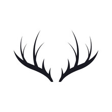 Deer Antler Vector Icon Isolated On White Background.