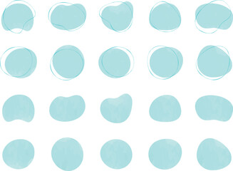 Wall Mural - かわいい抽象的なゆるゆるフレーム　水・雫・雨・青フレーム　　Set of cute abstract shapes.Vector loose frame.　vector water frame set.