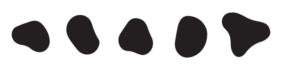 blob shape organic, vector illustration set. collection from abstract forms for design and paint. li