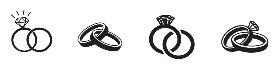 Wedding Ring With Diamond icon vector. Vector Illustration. Vector Graphic. EPS 10