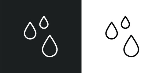 Poster - drops icon isolated in white and black colors. drops outline vector icon from weather collection for web, mobile apps and ui.