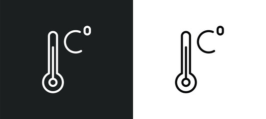 Poster - celsius icon isolated in white and black colors. celsius outline vector icon from weather collection for web, mobile apps and ui.