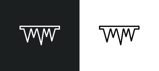 Poster - icy icon isolated in white and black colors. icy outline vector icon from weather collection for web