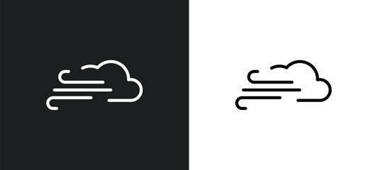 Poster - gust icon isolated in white and black colors. gust outline vector icon from weather collection for web, mobile apps and ui.