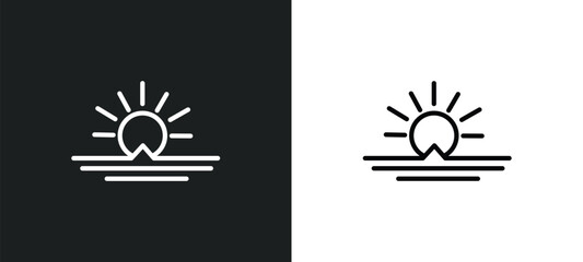 Poster - sunrise icon isolated in white and black colors. sunrise outline vector icon from weather collection for web, mobile apps and ui.