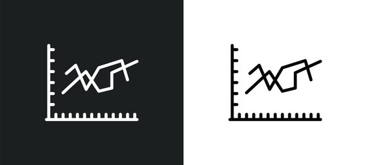 Poster - dual stream chart icon isolated in white and black colors. dual stream chart outline vector icon from user interface collection for web, mobile apps and ui.