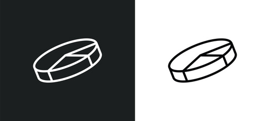 Poster - 3d pie chart icon isolated in white and black colors. 3d pie chart outline vector icon from user int