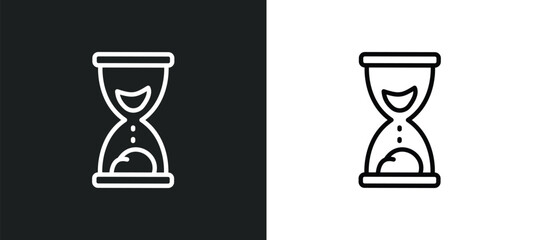 Poster - sand clock icon isolated in white and black colors. sand clock outline vector icon from user interface collection for web, mobile apps and ui.