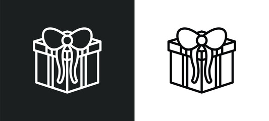 Poster - giftbox icon isolated in white and black colors. giftbox outline vector icon from user interface collection for web, mobile apps and ui.