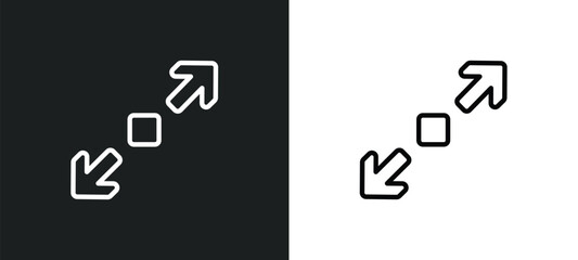 Poster - enlarge icon isolated in white and black colors. enlarge outline vector icon from user interface collection for web, mobile apps and ui.