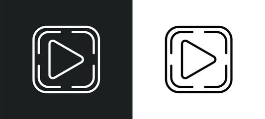 Poster - play icon isolated in white and black colors. play outline vector icon from user interface collection for web, mobile apps and ui.