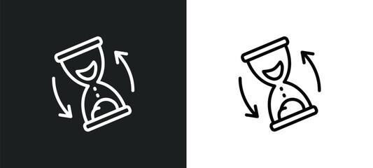 Poster - waiting icon isolated in white and black colors. waiting outline vector icon from user interface collection for web, mobile apps and ui.