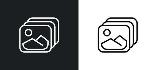 Poster - gallery icon isolated in white and black colors. gallery outline vector icon from user interface collection for web, mobile apps and ui.