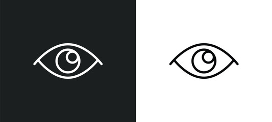 Poster - visible icon isolated in white and black colors. visible outline vector icon from user interface collection for web, mobile apps and ui.