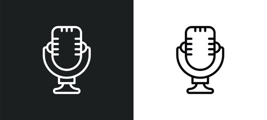 Poster - voice recording icon isolated in white and black colors. voice recording outline vector icon from us
